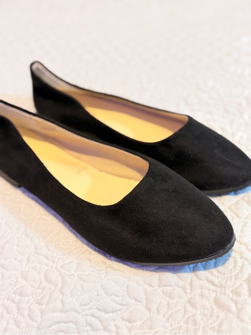 Classic Black Suede Women's Ballet Flats
